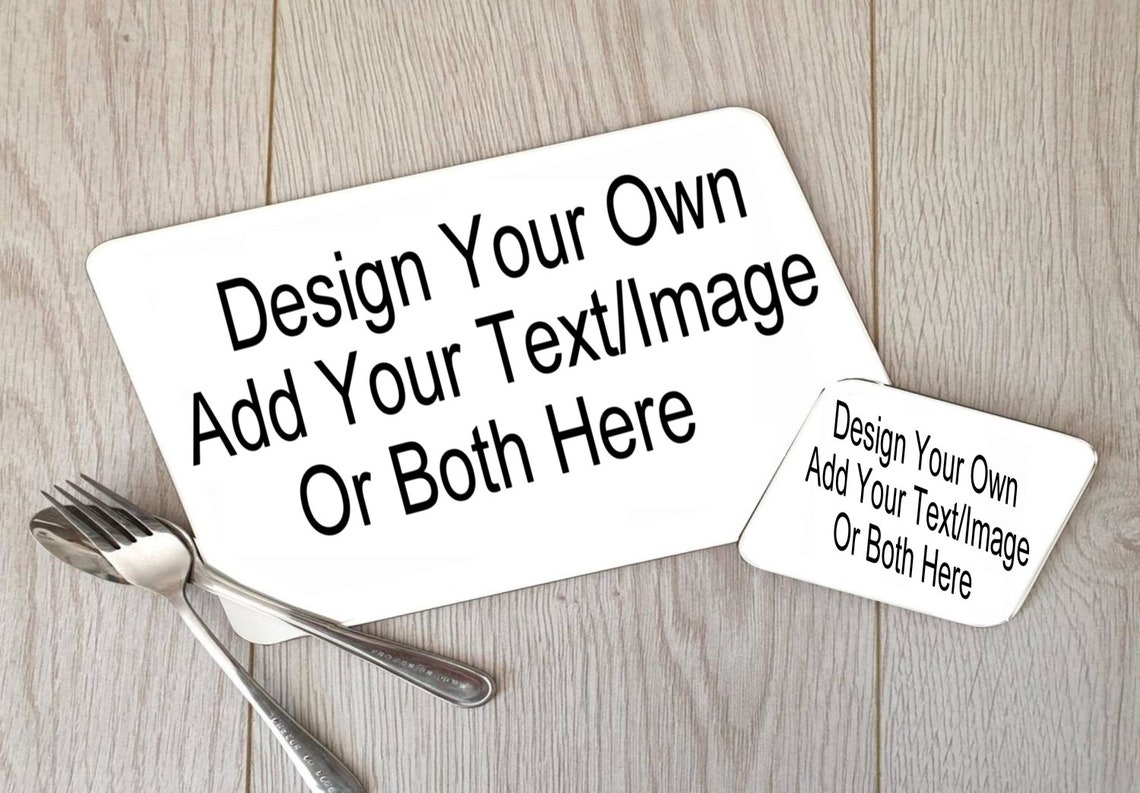 Custom Designed Hardboard Placemat and Coaster Set Custom Etsy