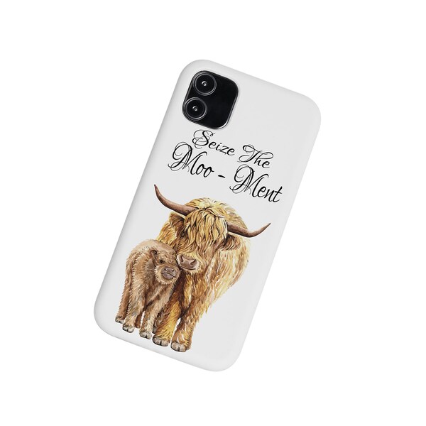 Highland Cow Mobile Phone Case, Iphone Case, Samsung Phone Case, Custom Phone Case, Mobile Custom Cover, Rubber Phone Case, Flexible Cover