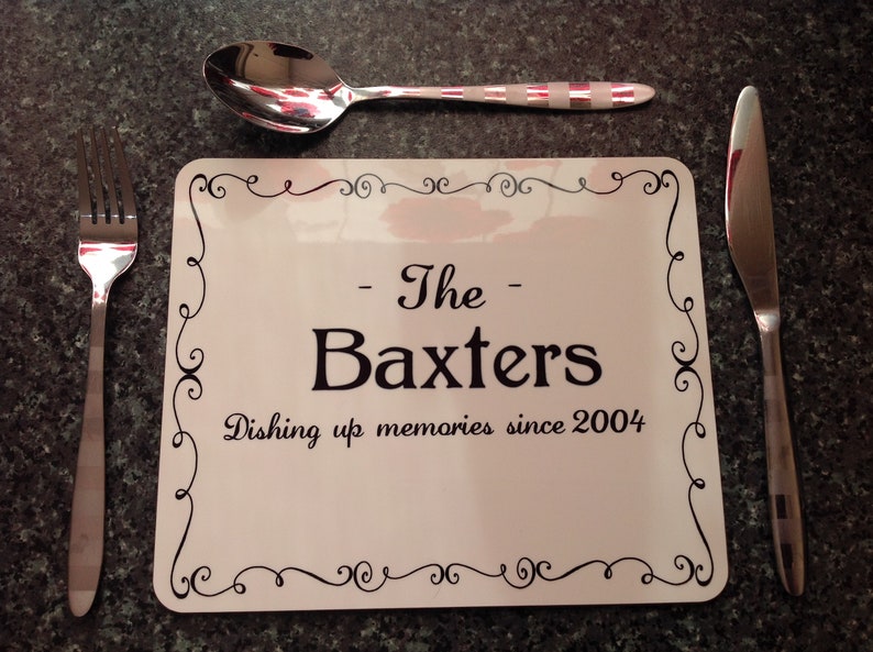 Personalised Placemat Family Name Placemat Custom Printed Etsy