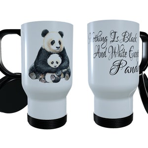 Panda & Baby Travel Mug, Thermal Coffee Mug, Panda Personalised Travel Mug, Panda Baby Mug, Panda Gift, Panda Tea Mug, Gift for Panda Lover
