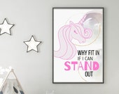 Stand out Framed Wall Print Nursery decor Motivation Print for Kids Playroom Wall Art Classroom Art Kids Wall Decor