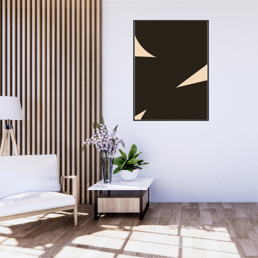 Brown and Beige Abstract Framed Wall Art boho Wall Art Etsy