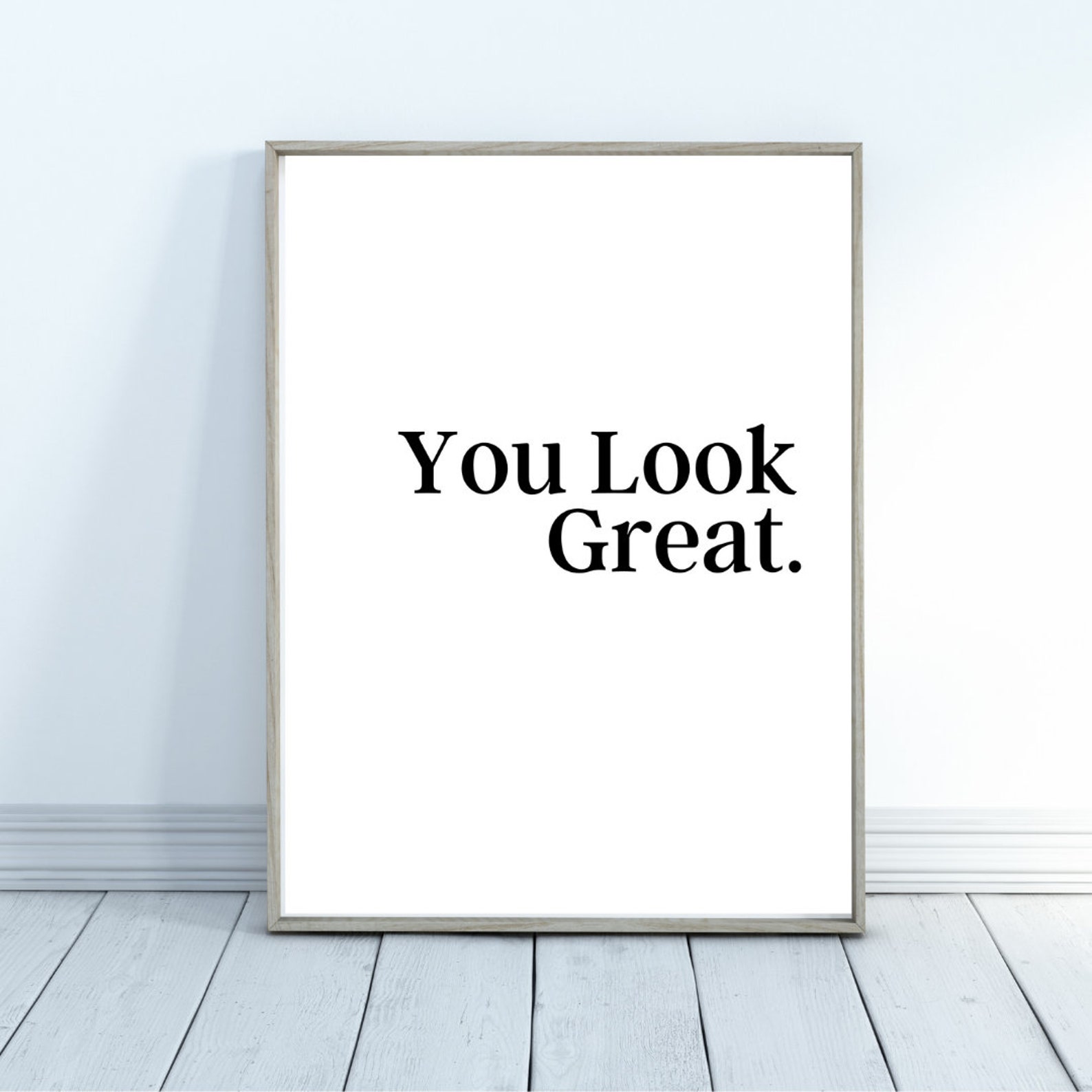 Just Smile you look great Framed Print Inspirational Quote Etsy
