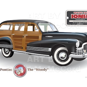 1947 Pontiac Woody Illustration 7x5