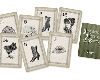 Bonnets, Bustles, and Boots Family Card Game for 3 Players