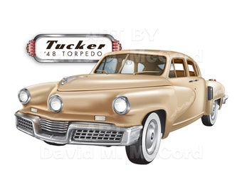 1948 Tucker 48 Torpedo Illustration 7x5 - Etsy