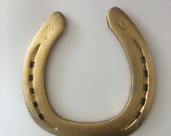 Gold Painted Lucky Horseshoe: Rustic Home Decor Gift