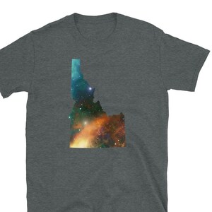 Camisa de Idaho, Mapa de Idaho, Camiseta de Idaho Mujeres, Camiseta de Idaho Hombres, Camiseta de Idaho, Camiseta de Outer Space Idaho