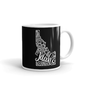 Mandala Idaho Mug, Idaho Coffee Mug, Idaho Gift Mug, Idaho State Mug, State of Idaho Mug, Idaho Souvenir Mug