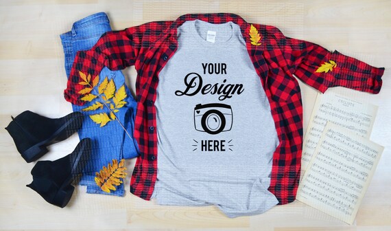 Gildan 5000 Grey Fall Mockupunisex T Shirt Mockuppremium Etsy