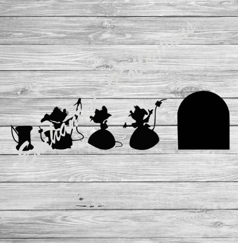 Free Shipping Cinderella Mice Decal Disney Home Decor Etsy