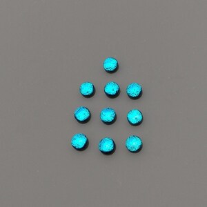 Set of 10 x Approx 12mm Dichroic Glass Cabochons, Blue Cabochons, Art Glass Cabochon, Circle Cabs, Cabochon Pairs, Jewellery Making image 4