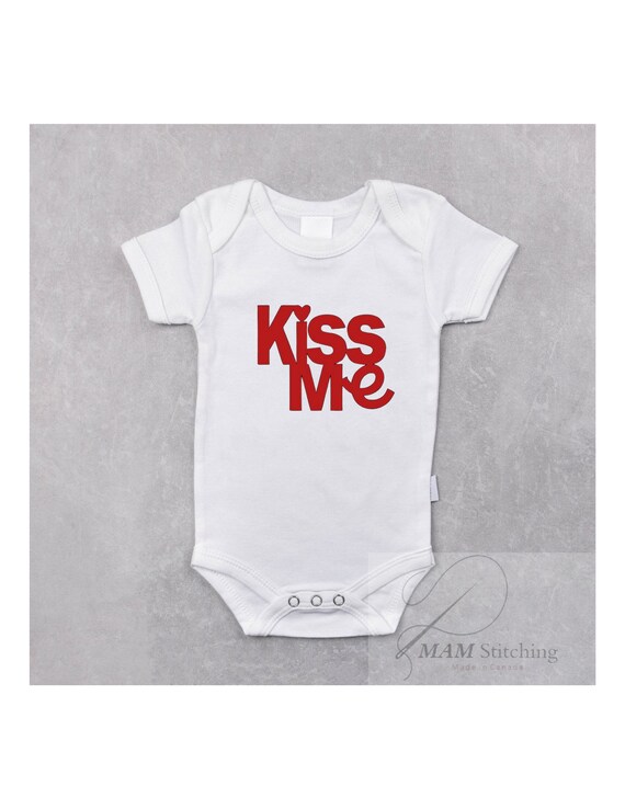 Kiss Me Onesie Kiss Onesie Baby Shower Gift Iron on Vinyl Etsy