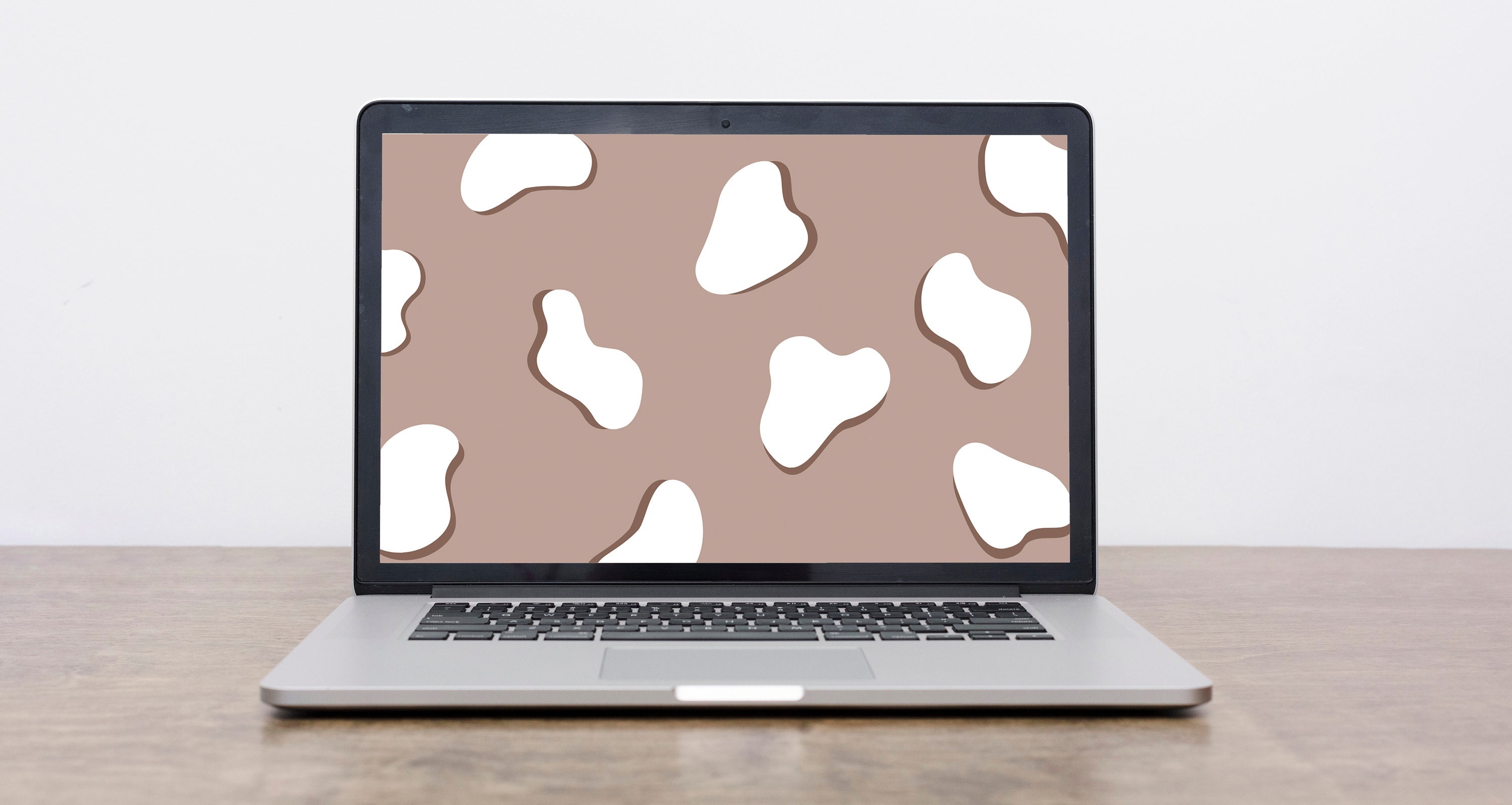 Abstract Neutral Cow Print Wallpaper Laptop Background Etsy