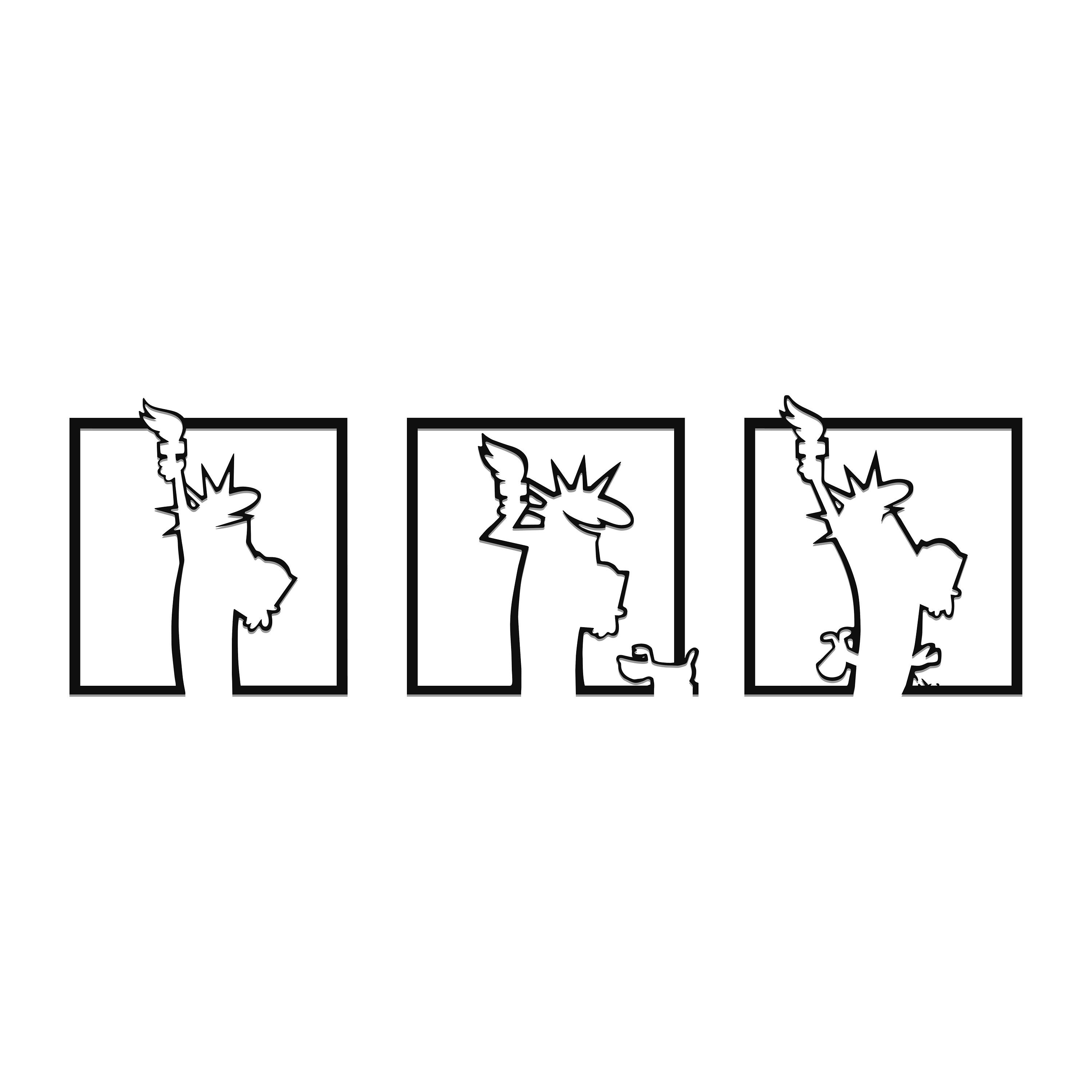 Tableau en Métal Pour Décoration Murale - La Linéa Statue de La Liberté Triptyque