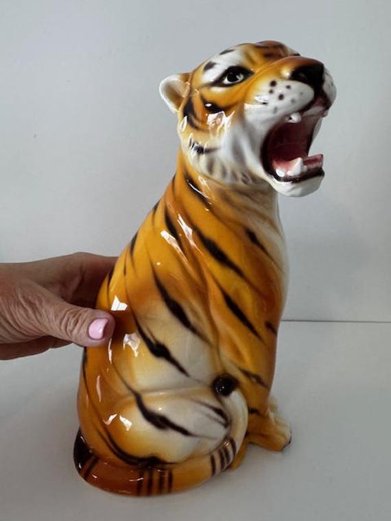 Vintage 1960 CERAMIC TIGER STATUE. A Delight From Italy! - Etsy