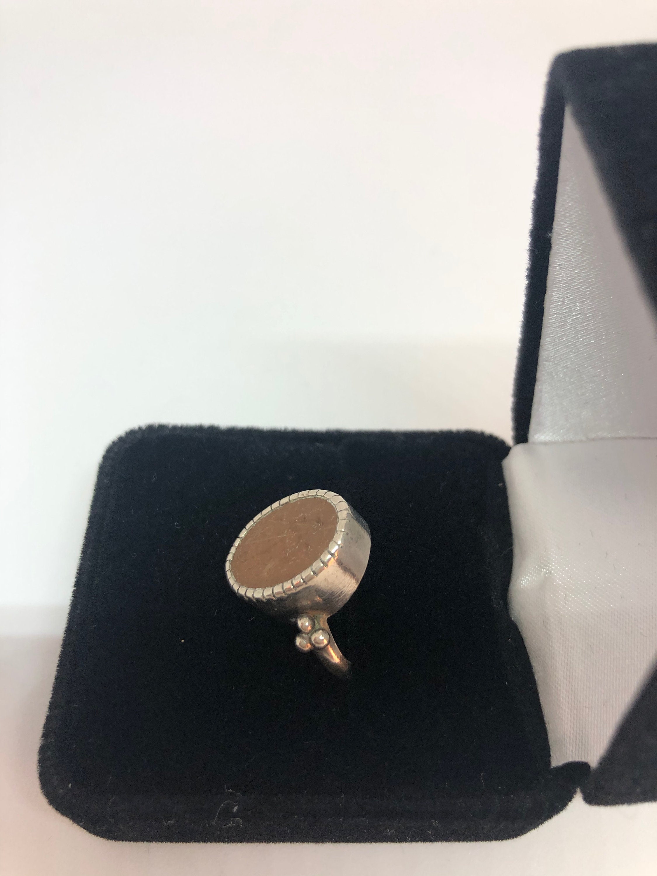 Stunning Rare Antique Gutta percha Silver Ring Etsy