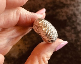 Superb HUGE Vintage OP ART Sterling Silver Ring - circa 1970