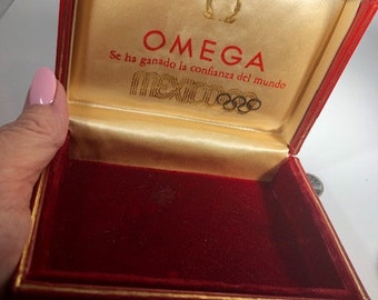 Extremely RARE Vintage OMEGA Real Leather Watch Box "Mexico Olympic Games Edition"  Circa 1968