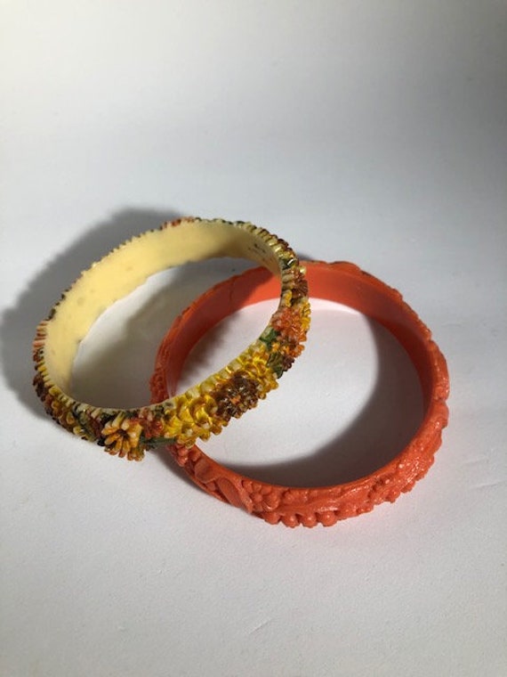 Whimsical, Fun Vintage PAIR of CELLULOID Bangles/B