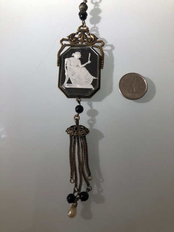 Unique Edwardian Intaglio Brass Necklace (circa 1901-… - Gem