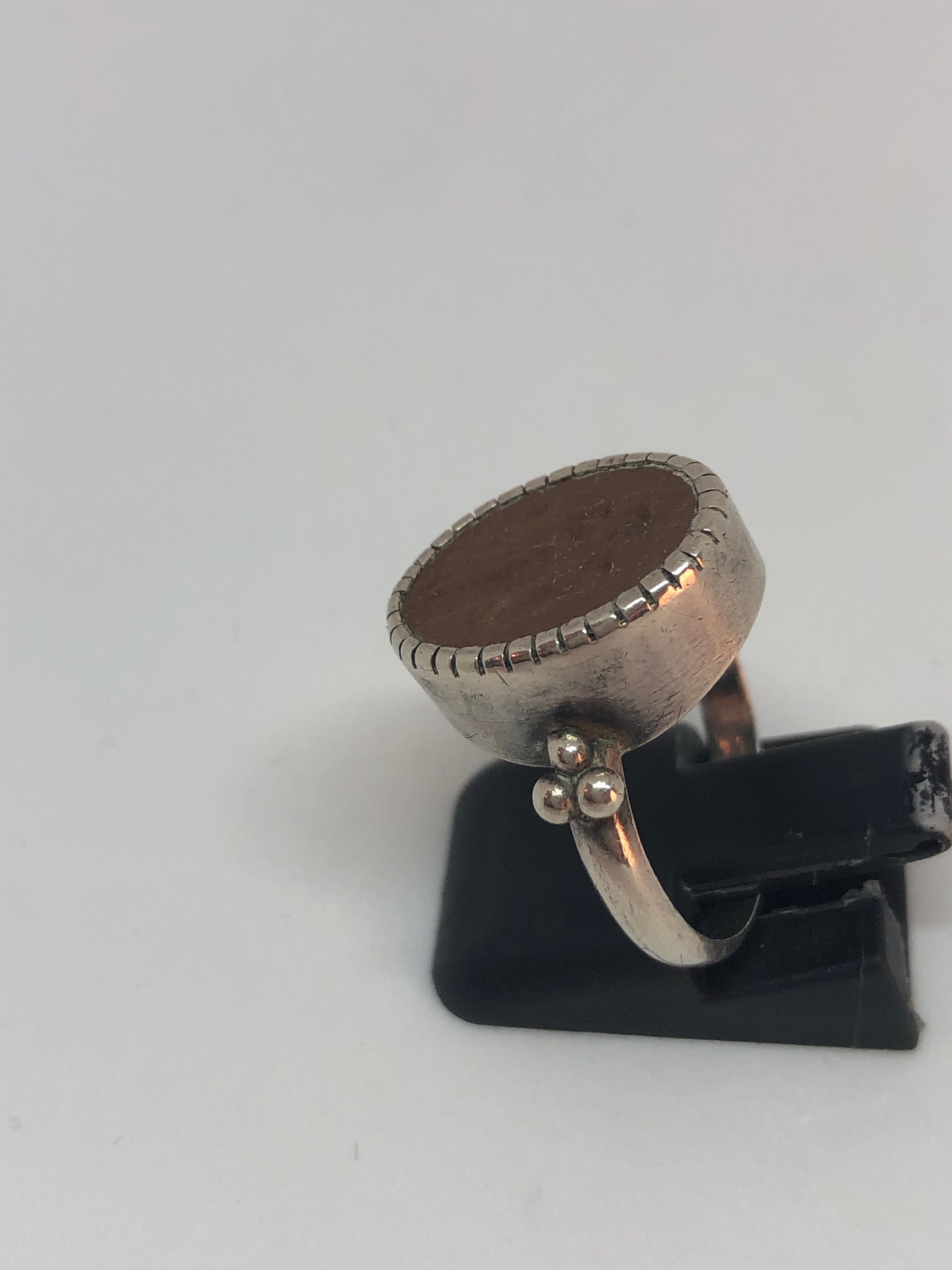 Stunning Rare Antique Gutta percha Silver Ring Etsy