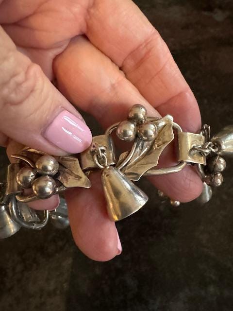 Vintage X-MAS Mexican Silver 925 Bracelet 