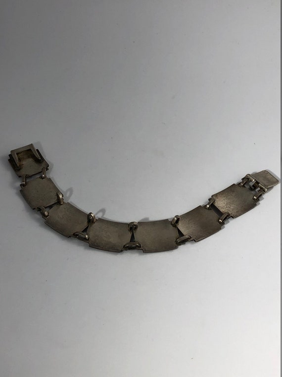Art Deco PARIS Souvenir silvertone panel Bracelet - image 9