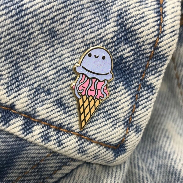 Jellyfish Ice Cream Hard Enamel Pin