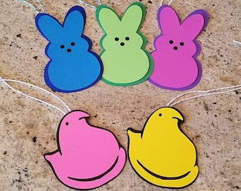 Personalized Marshmallow Bunny and Chick Gift Tags Great for Easter Baskets