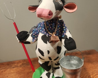 Annalee Blue Howie Holstein Bull Cow 12 inch 1999 Near Mint Condition