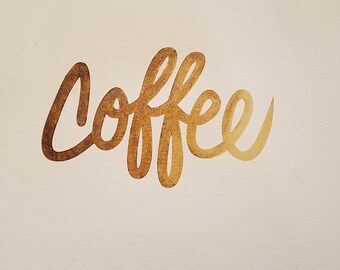 Coffee Art: Original on Watercolor Paper, Painted using real coffee!