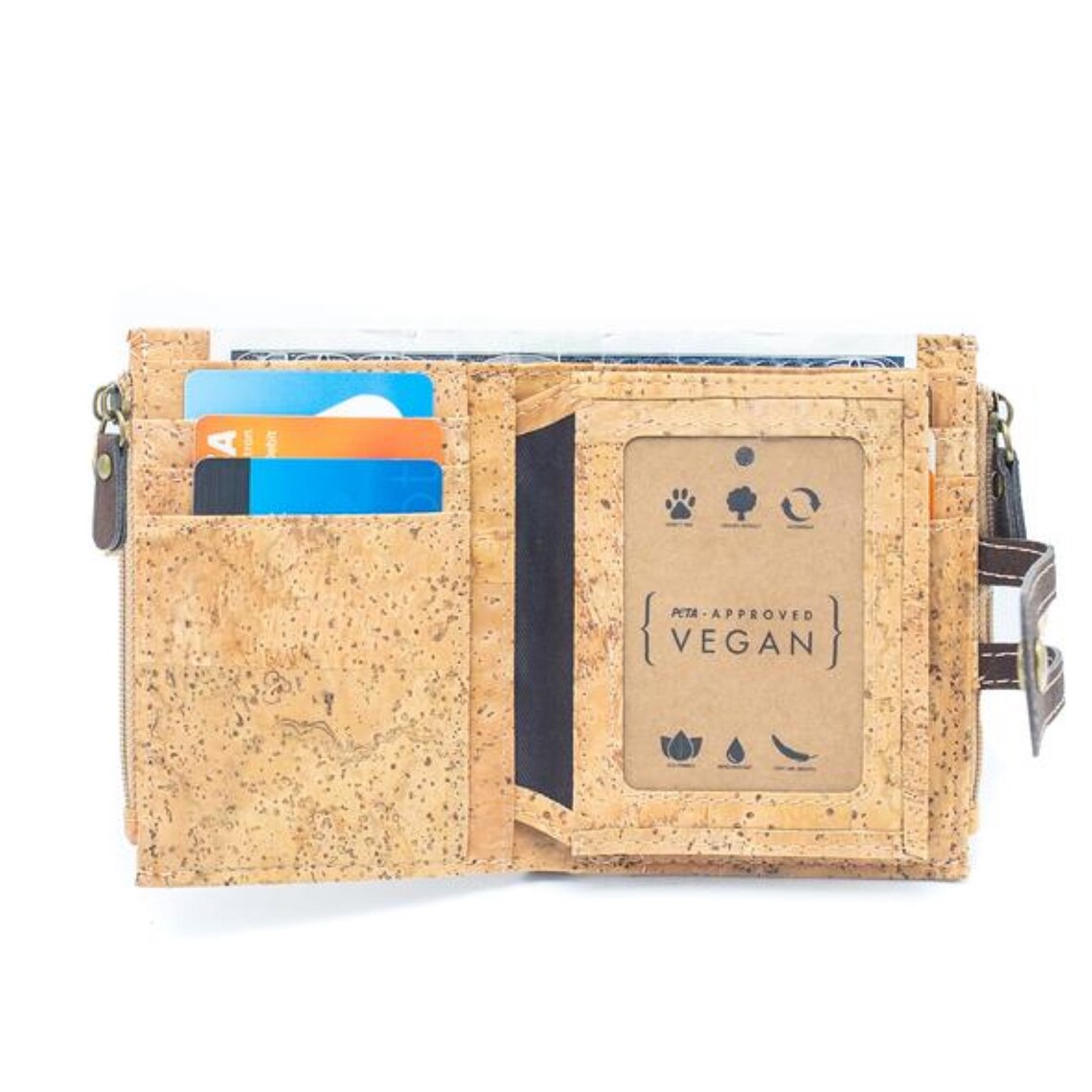 Minimalist Vegan Cork wallet purse RFID Handmade Eco Friendly Etsy