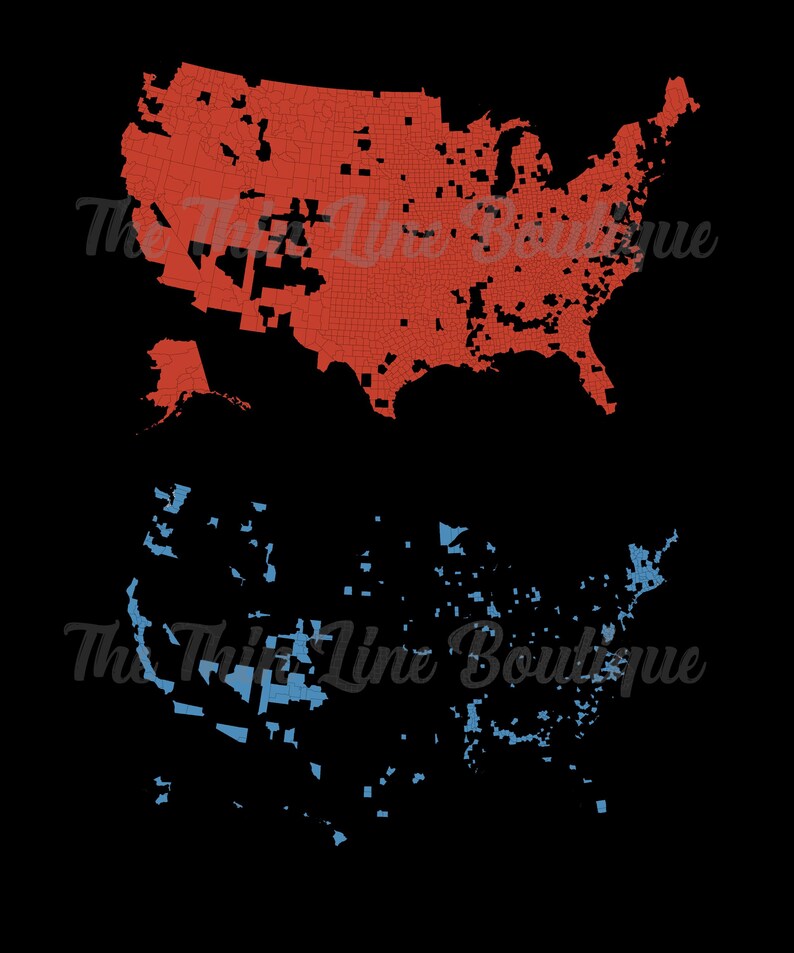 2024 Election Results Map by County Etsy