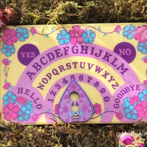 HANDMADE The Flowers and the bees (Colored Ouija Board) spirit board, talking board