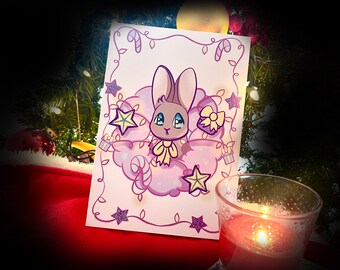 Pink Printable Christmas Card PDF (Xmas card, printable christmas card, printable card, Christmas tree printable, Yule downloadable)