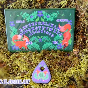 HANDMADEFoxes in the Forest (Colored Ouija Board) spirit board, talking board