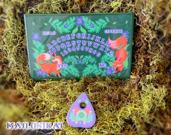 HANDMADEFoxes in the Forest (Colored Ouija Board) spirit board, talking board
