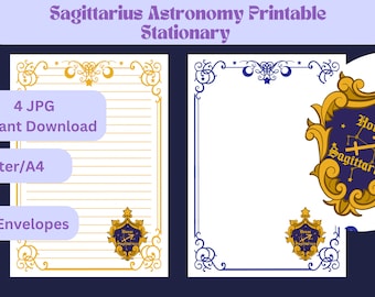 Sagittarius Zodiac Sign Astrology Horoscope Printable Stationery /Printable Stationary/Line Paper/Printable Envelope/Writing Paper/ A4
