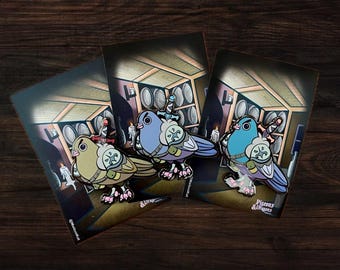 Pigeon Barbarian Hard enamel pin (Dnd, bird, dove, knight )
