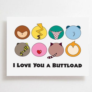 Cartão de felicitações Love You a Buttload - Crad do Dia dos Pais - Cartão de bundas super fofo - Cartão de felicitações de amor