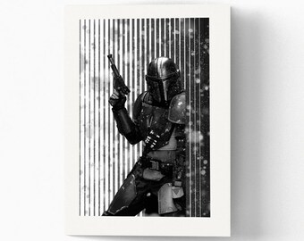 Mandolorian Card - Greeting Card for him - Valentine's card for Star Wars - Mandolorian Folded Collectible Print card