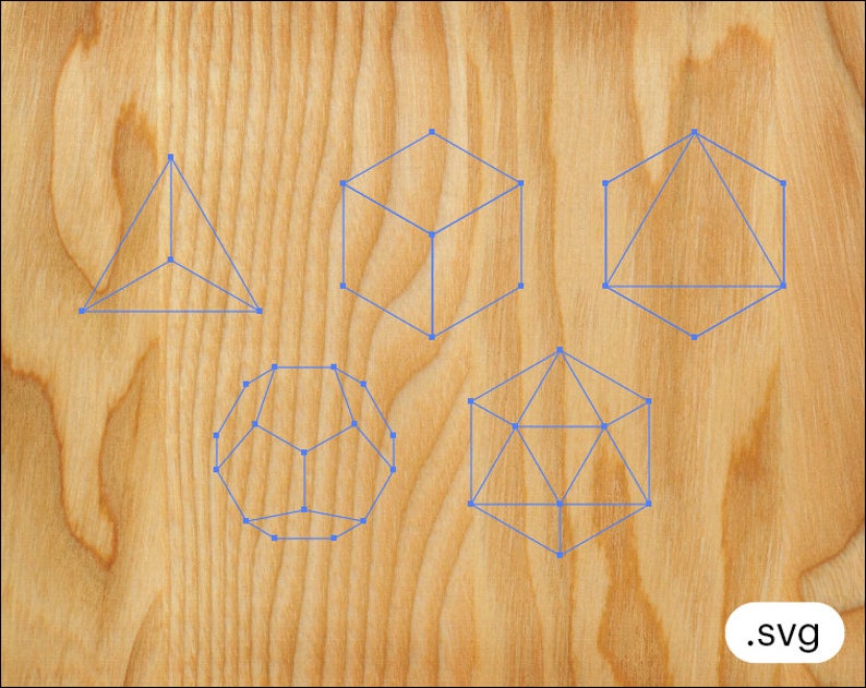 Platonic Solids Outline Only Pack .SVG File - Etsy