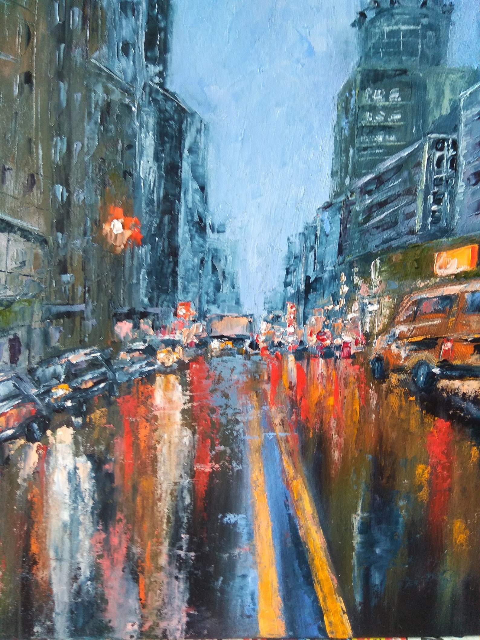 Chicago Painting Abstract Original Art Urban Landscape Oil Etsy