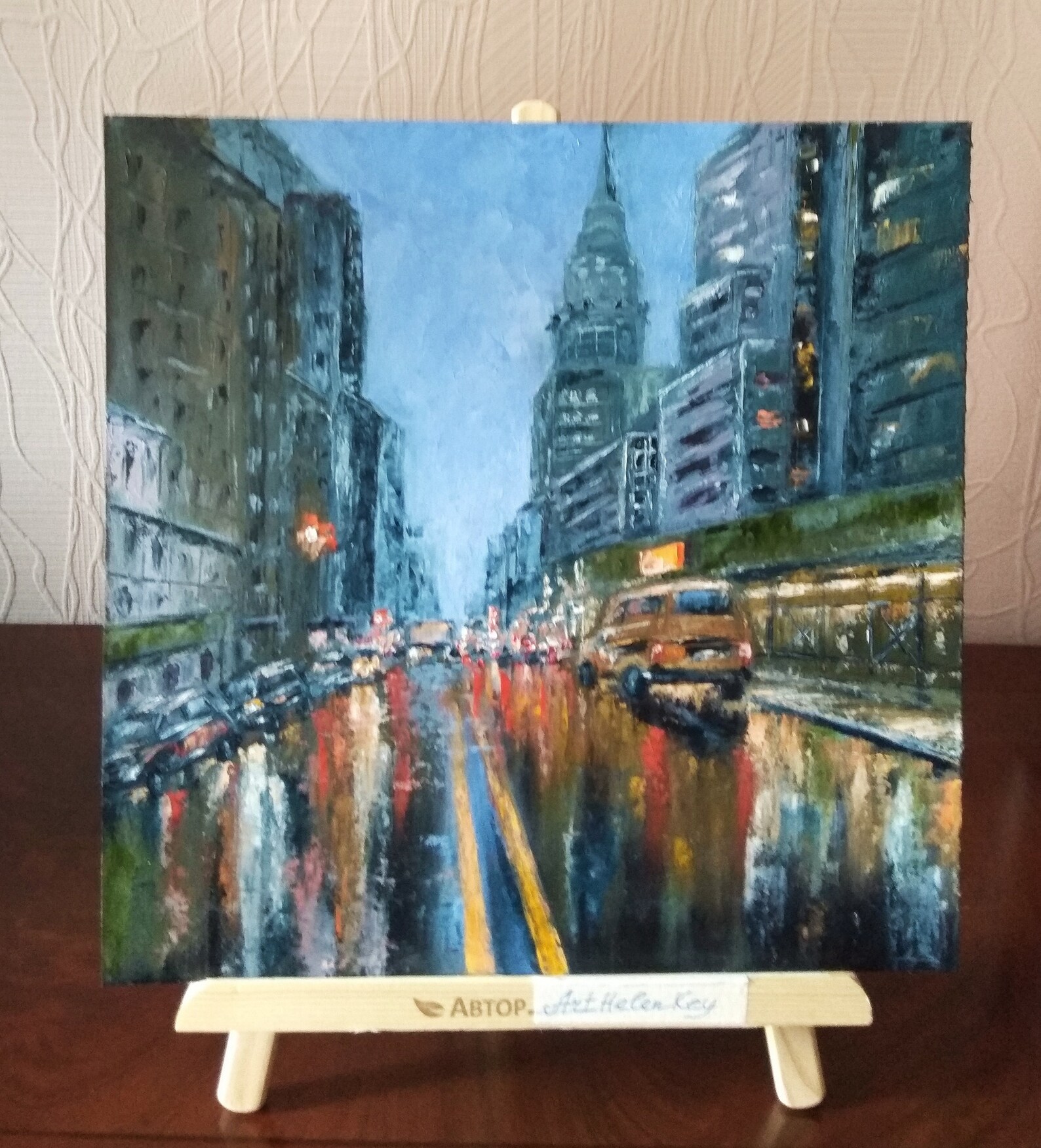 Chicago Painting Abstract Original Art Urban Landscape Oil Etsy