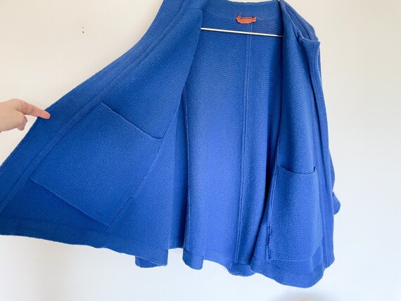 vintage designer coat 70s Missoni vintage blue ca… - image 8