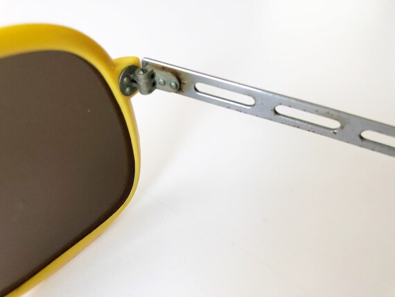 80s yellow frame mirrored sunglasses safety ski p… - image 5