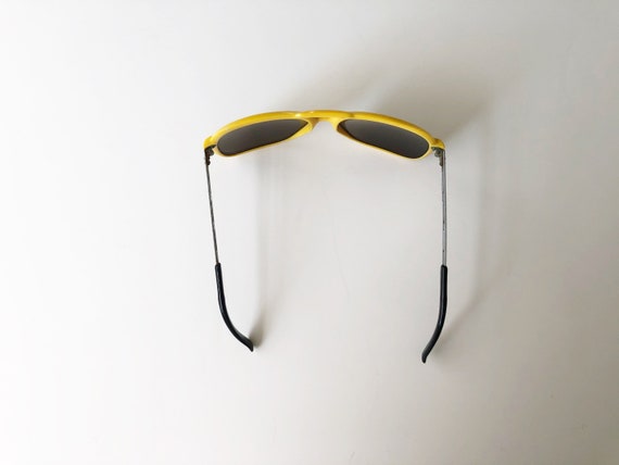 80s yellow frame mirrored sunglasses safety ski p… - image 3