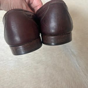 vintage men’s leather slip on loafers with gold horsebit ferragamo size 8 bild 6