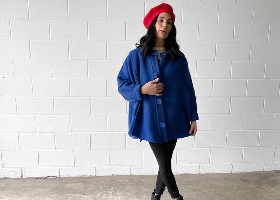vintage designer coat 70s Missoni vintage blue ca… - image 2
